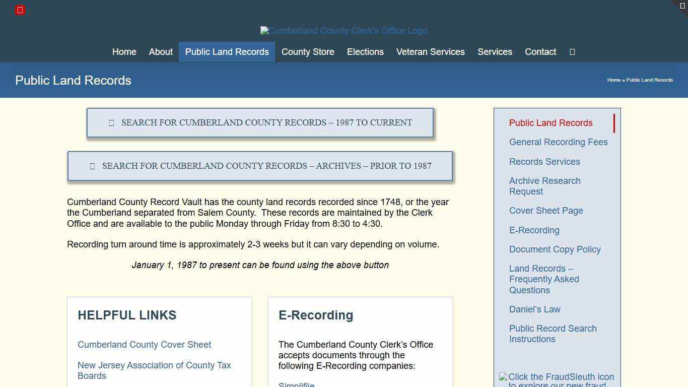 Public Land Records - Cumberland County Clerk’s Office
